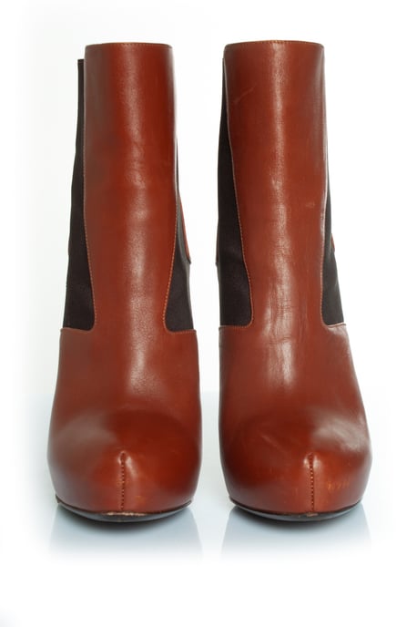 hidden platform boots in cognac leather - Image 3