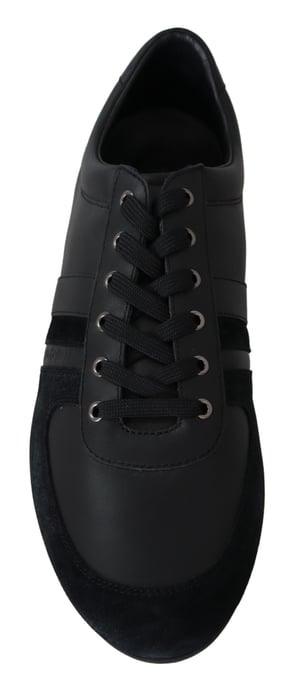 Zapatillas Casual de Cuero Negro con Logo para Hombre de Dolce & Gabbana - Image 2