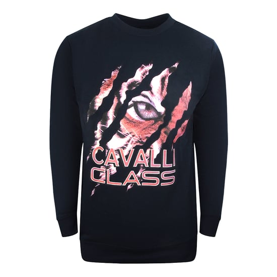 Cavalli Class Peeking Tiger Design Sudadera azul marino - Image 1