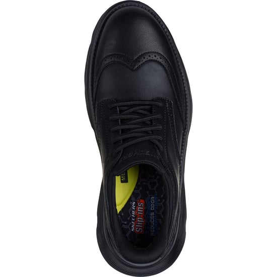 Skechers Garza Sully Leather Men's Black Lace-Up Shoes - Image 3