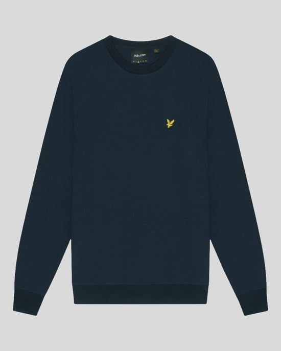 Sudadera sin cierre en azul marino oscuro Interlock de Lyle & Scott - Image 5