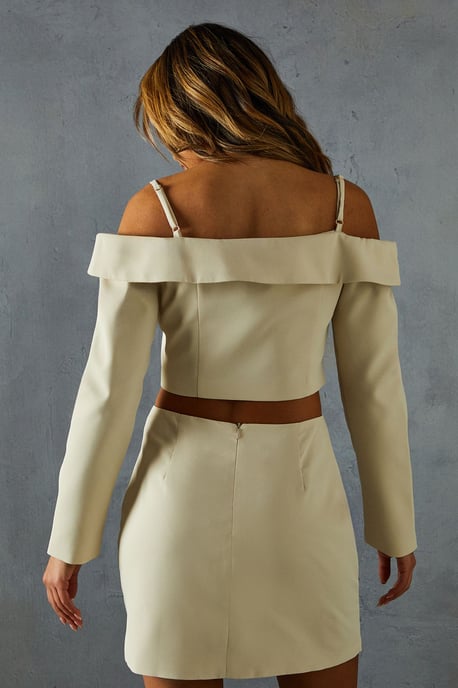 Tailored Bardot Button Down Top