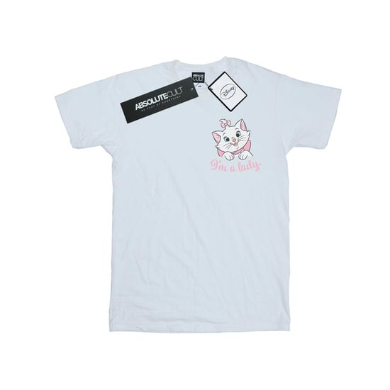 Disney Womens/Ladies Aristocats Marie I´m A Lady Breast Print Cotton Boyfriend T-Shirt (White)