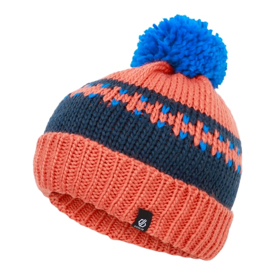 Dare 2B Childrens/Kids Boffin II Bobble Beanie (Orange Rush/Moonlight Denim)