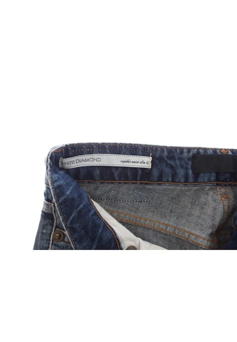 Jeans de algodón rasgado de corte recto azul lavado para mujer Cavalli - Image 4