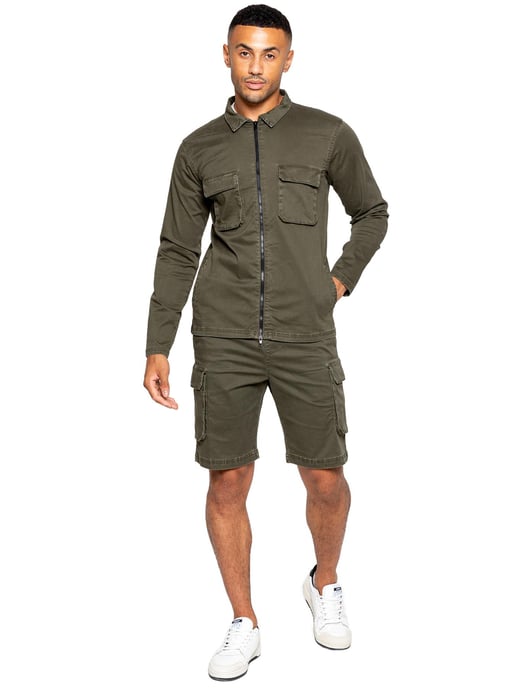 Enzo | Chándal con pantalón corto para hombre - Caqui - Image 2