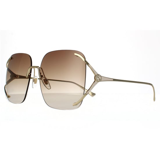 Gucci Square Womens Gold  Brown Gradient  Sunglasses