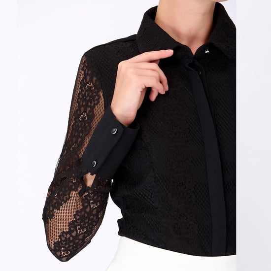 Long sleeves lace tailor shirt - Image 2