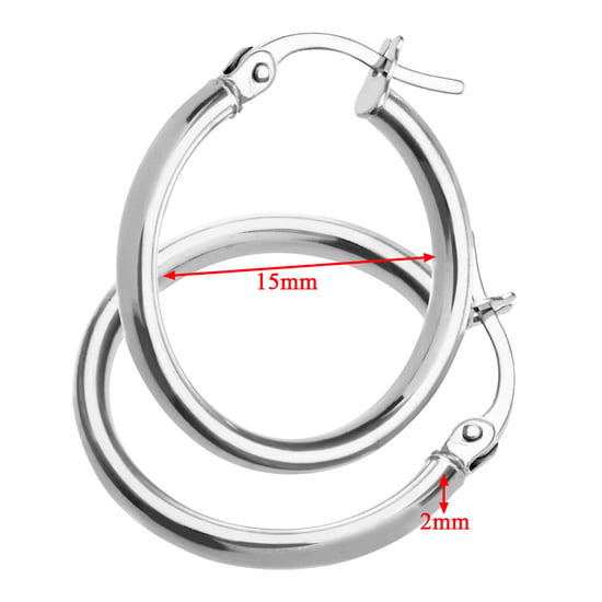 Pendientes de aro para mujer en oro blanco de 9 quilates - Image 2