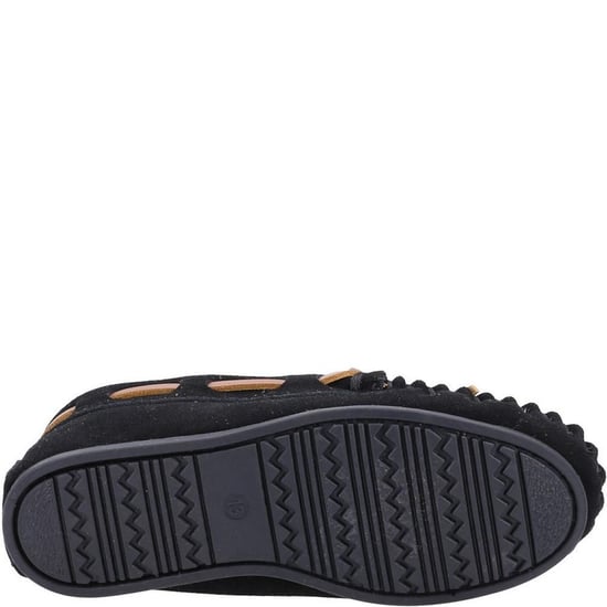Hush Puppies Childrens/Kids Addison Suede Slippers (Black) - Image 4