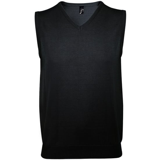 SOLS Unisex Gentlemen Sleeveless V Neck Sweater Vest (Black) - Image 1