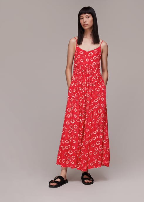 Tie Dye Floral Carmen Dress