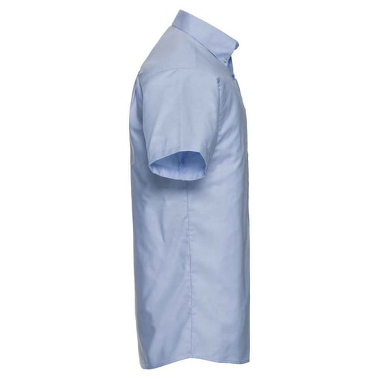 Russell Collection Mens Classic Oxford Short-Sleeved Shirt (Oxford Blue) - Image 3