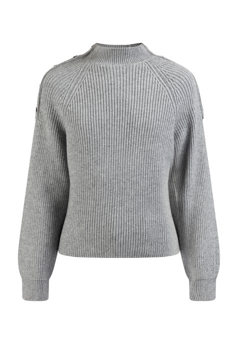 Dreimaster Knitted pullover women Grey melange - Image 1