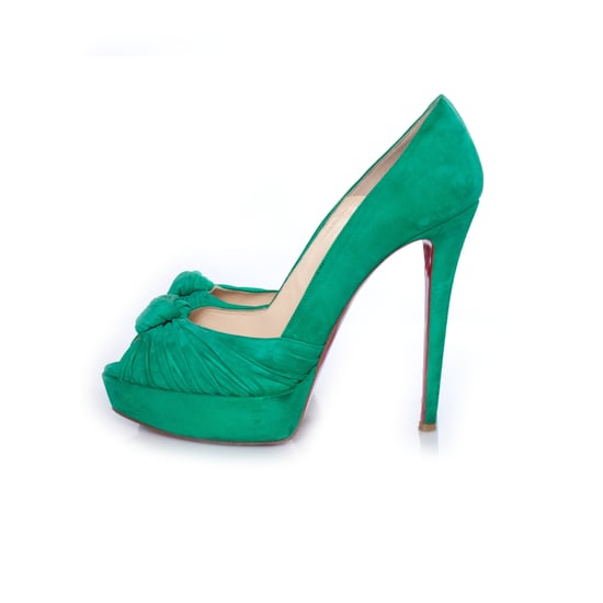 Mint suede Greissimo pumps. - Image 2
