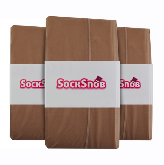 Sock Snob - Mallas con Costura Vintage para Mujer | Multipack de 3 Pares | Mallas Ultra Brillantes hasta la Rodilla de 40 Denier con Línea en la Espalda - Nude / Nude - Image 2