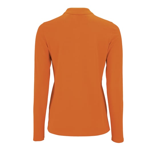 SOLS Womens/Ladies Perfect Long Sleeve Pique Polo Shirt (Orange) - Image 2
