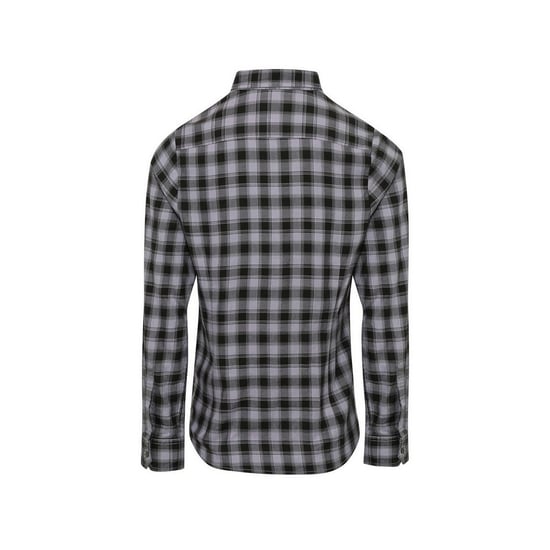 Premier Womens/Ladies Mulligan Checked Long-Sleeved Shirt (Steel/Black) - Image 2