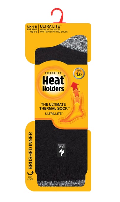 Heat Holders - Calcetines térmicos de mujer Ultra Lite con diseño de hilo interior cepillado - Negro / Blanco (Oia) - Image 2