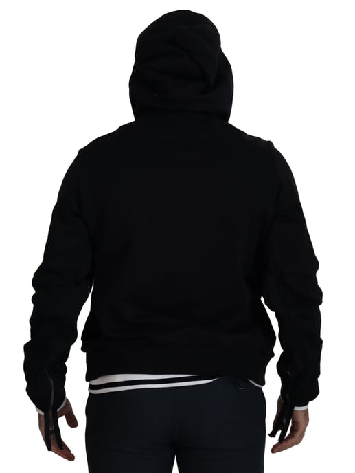 Chaqueta de hombre con capucha y cremallera completa en poliéster negro de Dolce & Gabbana - Image 5