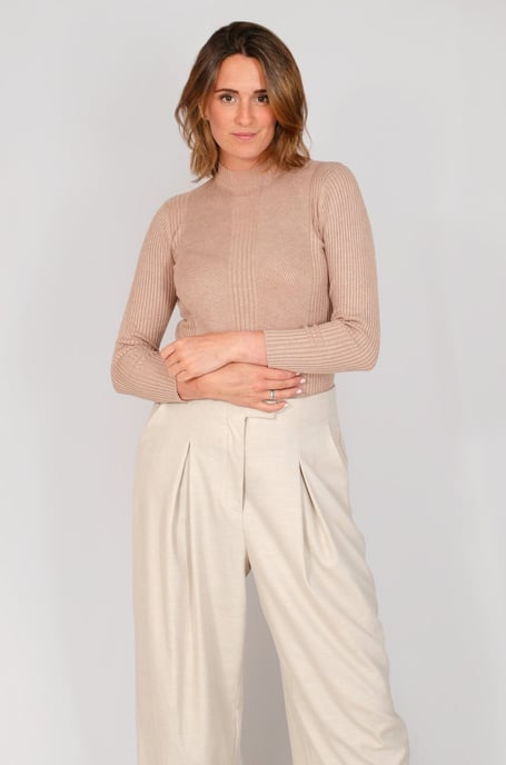 High Neck Ribbed Top - Image 1