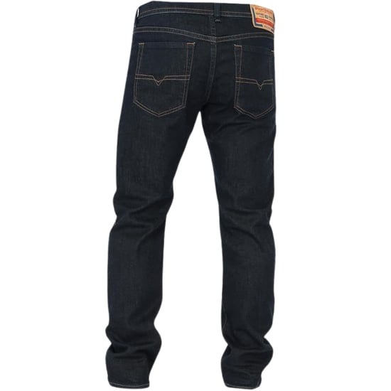 Diesel Buster-X Brown Badge Tapered Fit Dark Blue Jeans