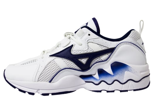 Mizuno Sport Style Wave Rider 1 White/Blue Trainers - Mens