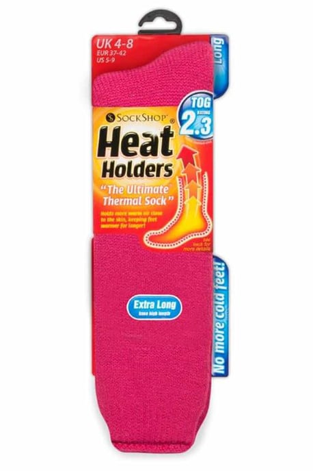 Calcetines térmicos extralargos para mujer en Cerise y Vino by Heat Holders - Image 2