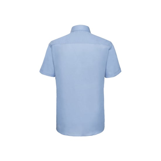 Russell Collection Mens Oxford Tailored Short-Sleeved Shirt (Oxford Blue) - Image 2