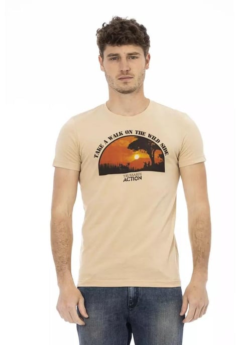 Trussardi Action Men's Beige Cotton T-Shirt