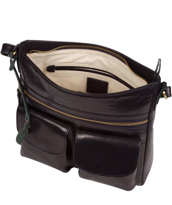 'Bon' Navy Leather Cross Body Bag