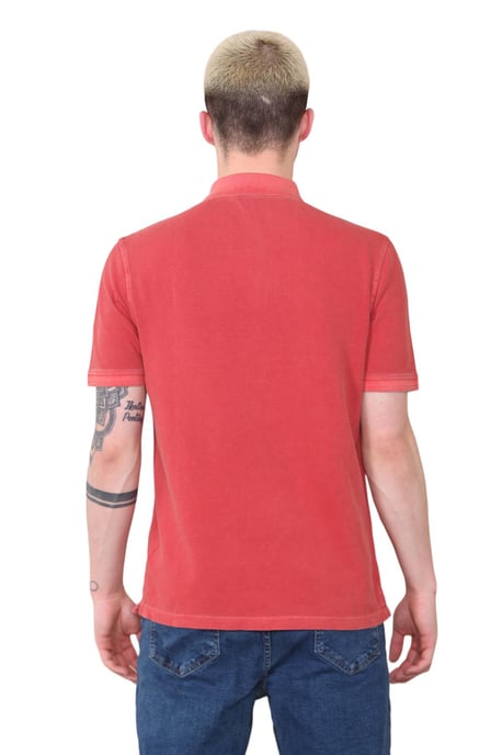 Polo SS para hombre de M&S en rojo ladrillo - Image 2
