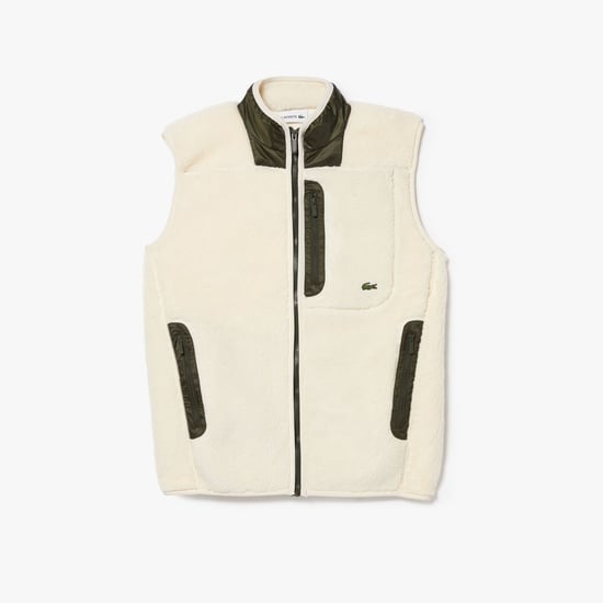 Men's Lacoste Sherpa Fleece Vest in Cream