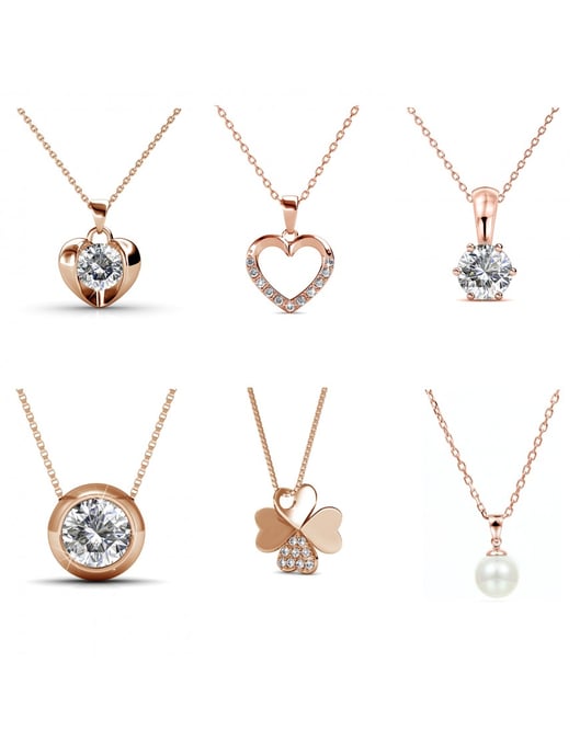 Caja corazón San Valentín - 14 joyas - Oro rosa y Cristal - Image 3