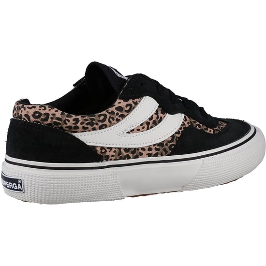 Superga 2941 Revolley Leather Women's Black/Micro Leopard Trainers - Image 2