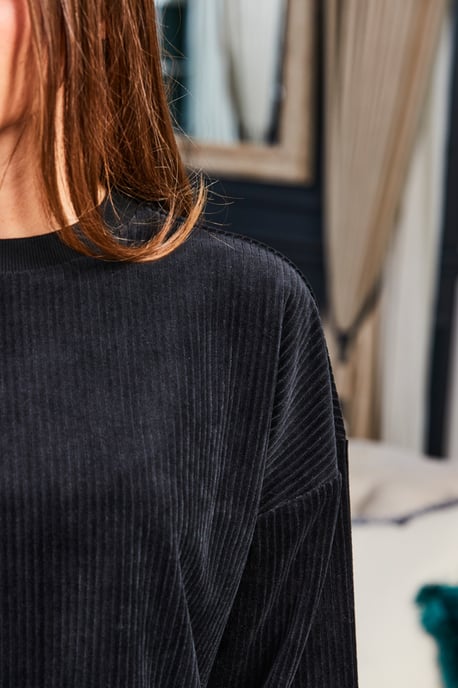 Marley Black Super Soft Rib Sweatshirt