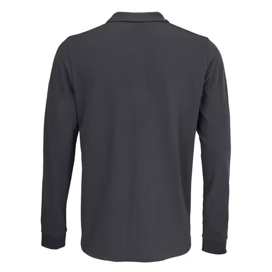 SOLS Unisex Adult Polycotton Long-Sleeved Polo Shirt (Dark Grey Solid) - Image 2