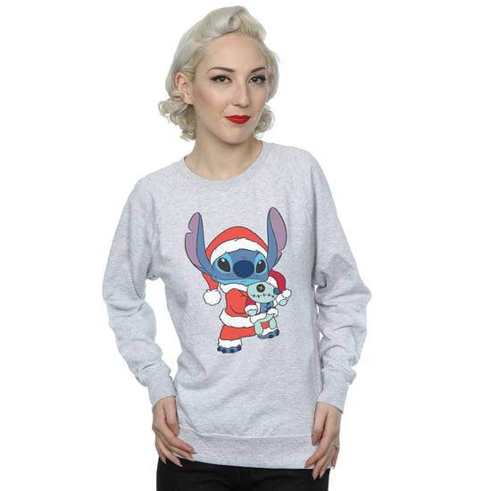 Disney Womens/Ladies Lilo And Stitch Stitch Christmas Sweatshirt (Sports Grey)