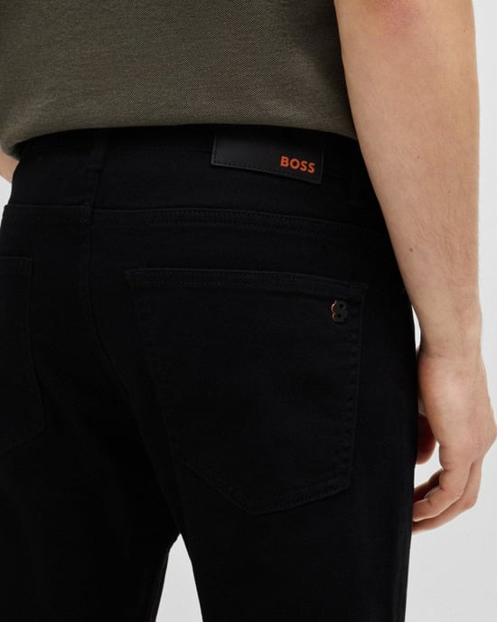 BOSS Orange Pantalones Jeans Negros Slim Fit Comfort-Stretch DELAWARE BO - Image 3