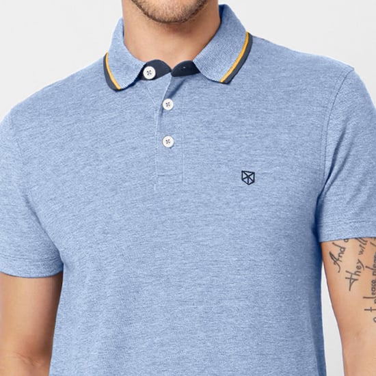 Jack & Jones Men's Logo Polo Shirt, Short-Sleeved, Casual