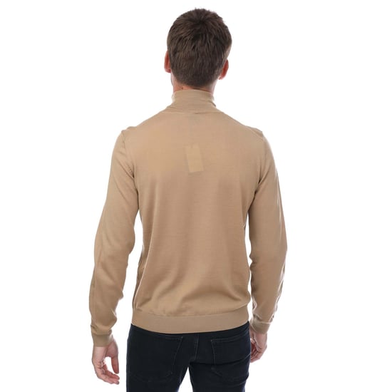 Men's Hugo Boss Slim Fit Rollneck Sweatshirt in Beige - Image 2