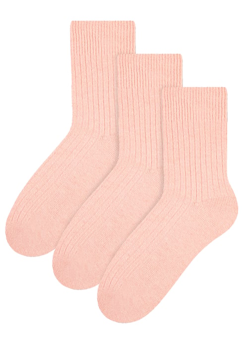3 Pares de Calcetines de Lana para Mujer - Rosa Claro - Image 1