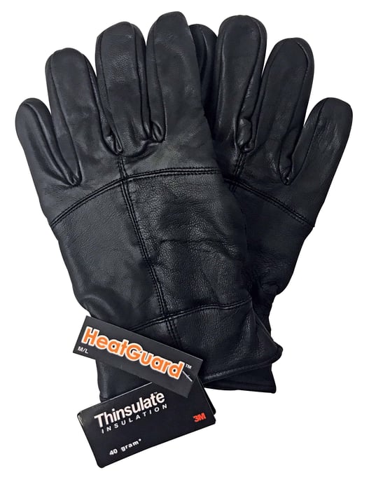 Mens 3M Thinsulate 40 gram Thermal Insulated Winter Leather Gloves - Image 2
