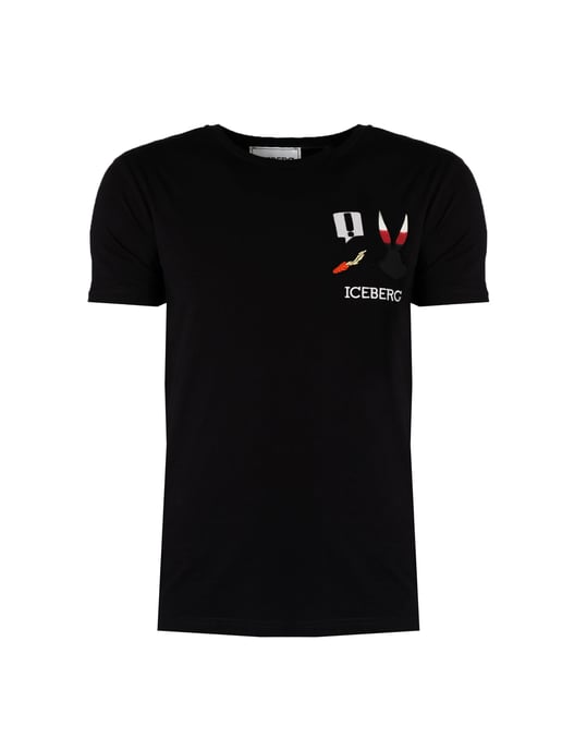 Iceberg T-Shirt del hombre negro - Image 1