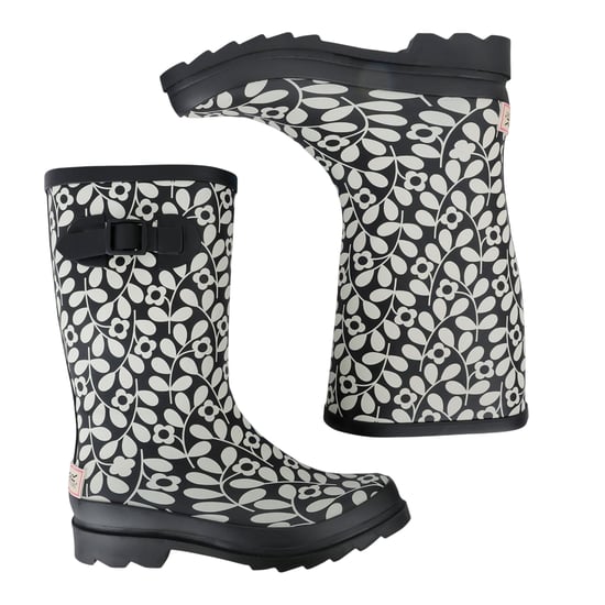 Regatta Womens/Ladies Orla Kiely Jasmine Flower Quarter Wellington Boots (Black) - Image 6