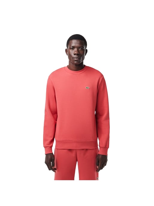 Men's Lacoste Brushed Fleece Sweatshirt in Red - Image 1