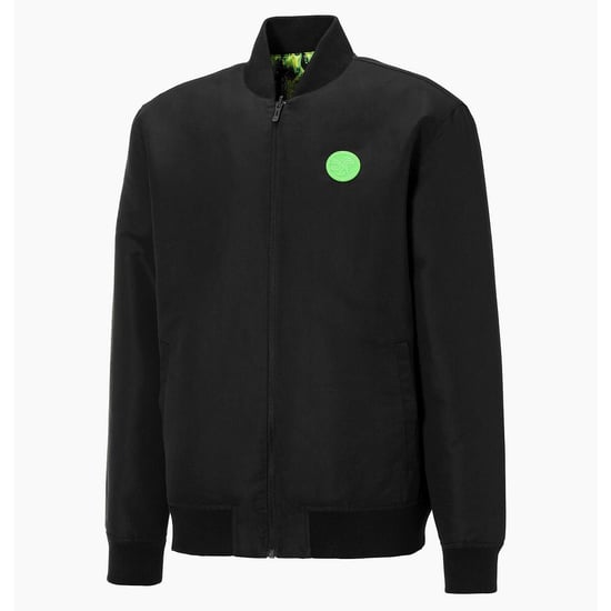 Puma x Santa Cruz  Black Green Mens Varsity Reversible Bomber Jacket 532239 01