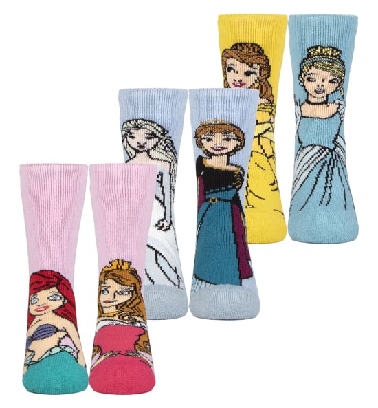 3 Pares Multipack Novedad Calcetines Disney Niñas | Calentadores | Calcetines Princesas Lite Térmicos Niños - Princesas Disney - Image 1