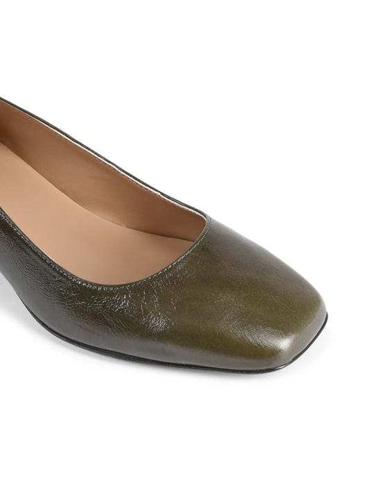 19V69 Italia Zapatillas de Tacón para Mujeres Sofia Naplack Verde Botella - Image 4