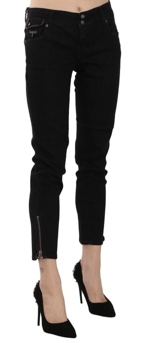 Pantalones de mezclilla casuales cortos de cintura media negros para mujer John Galliano - Image 2
